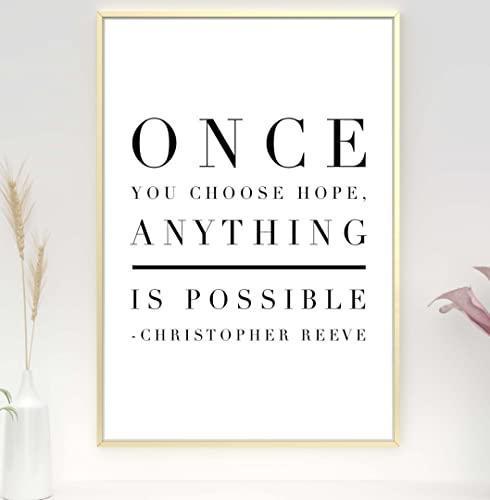 Once Choose Hope Motivational Inspirational Love Positive Quote Poster Wall