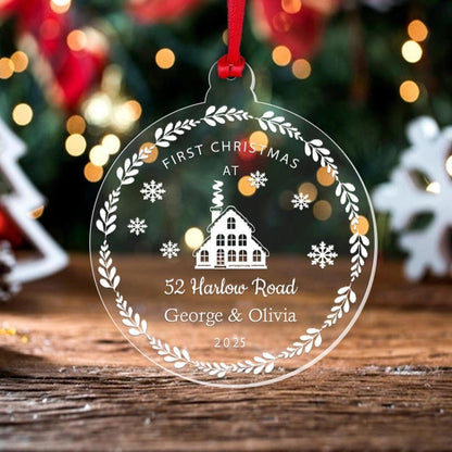 Personalised First Christmas Bauble: New Home Keepsake Ornament