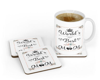 Worlds Best Mum Sweet Coffee Mug Mothers Day Mums Birthday Tea Cup & Coaster