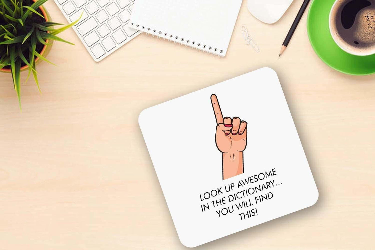 Awesome Mug & Coaster Gift Set Funny Presents Birthday Novelty Office Gift Set