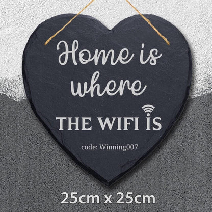 Family Wifi Code Home Guest Personalised Hanging Slate Sign House Warming Gift