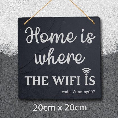 Family Wifi Code Home Guest Personalised Hanging Slate Sign House Warming Gift