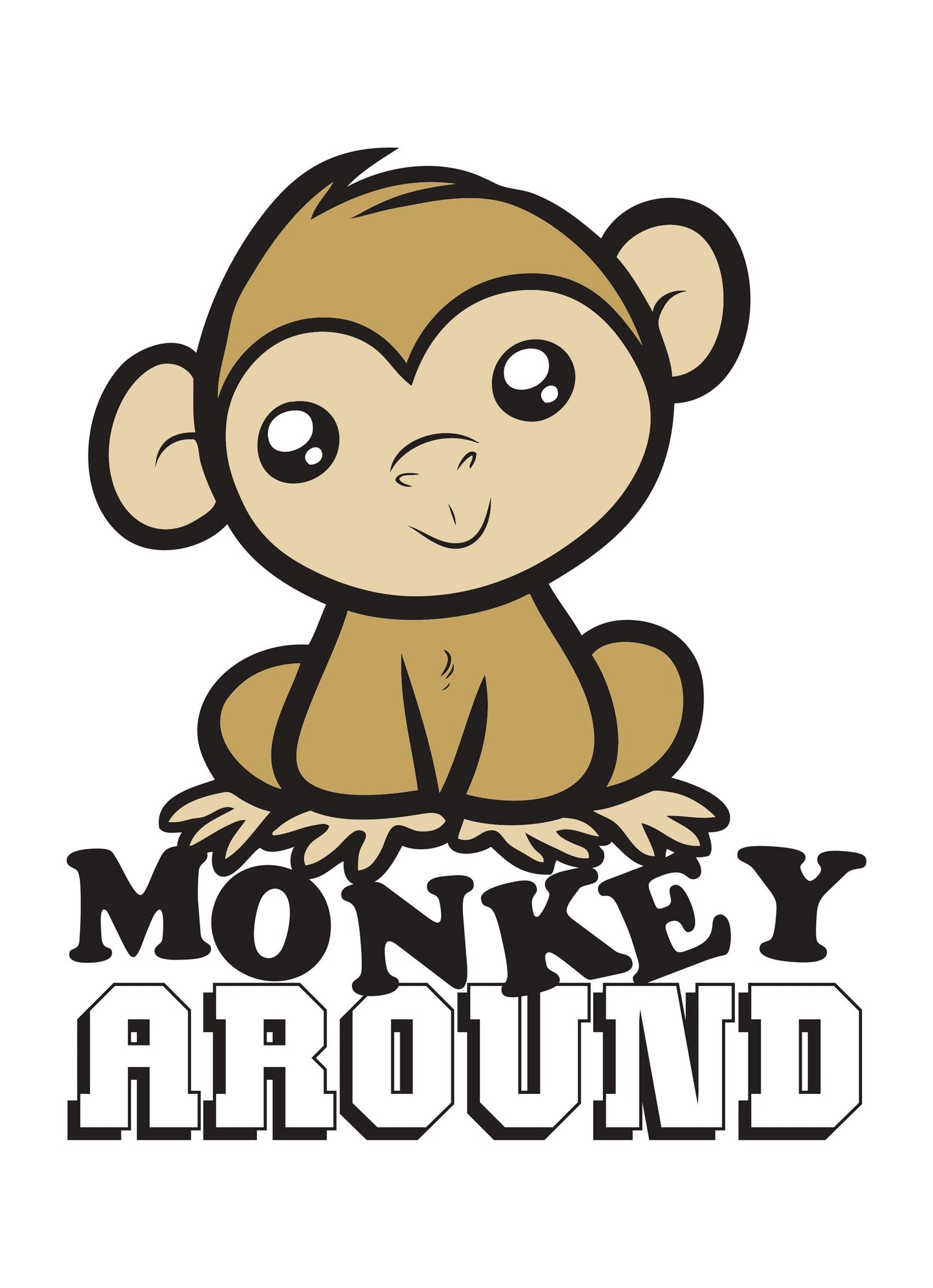 Monkey Around Children Kids Room Decor Boys Girls Poster Art Print Wall
