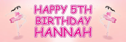 2 Personalised Pretty Ballerina Birthday Celebration Banners Decoration Posters