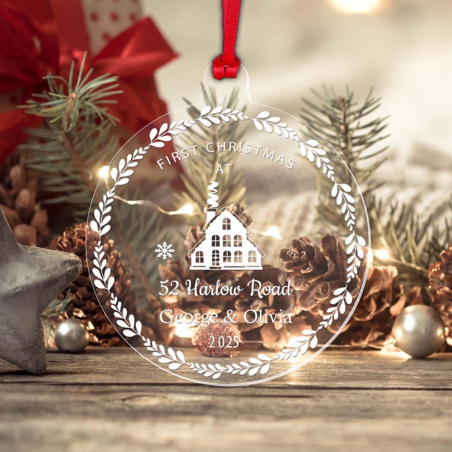 Personalised First Christmas Bauble: New Home Keepsake Ornament