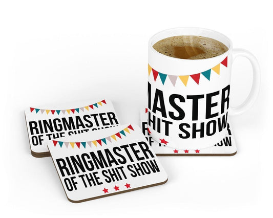 Ringmaster Of Shit Show Mug & Coaster Gift Set Funny Present For Boss Coffee Cup