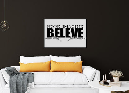 Hope Imagine Believe Motivational Positive Thought Quote Art Poster Print Wall