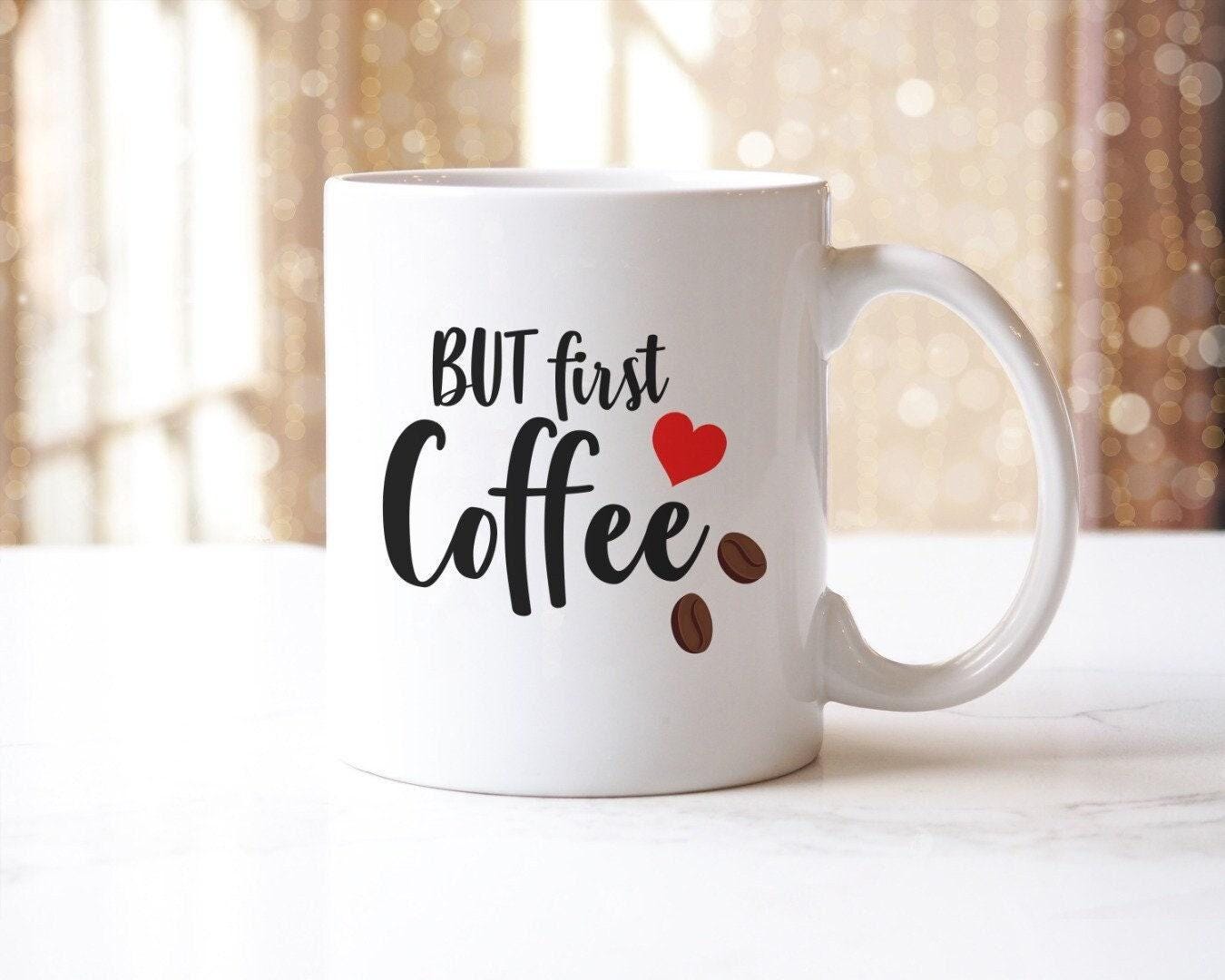 But First Coffee - Ceramic Novelty Mug & Coaster Coffee Tea Cup Office Workspace Gift