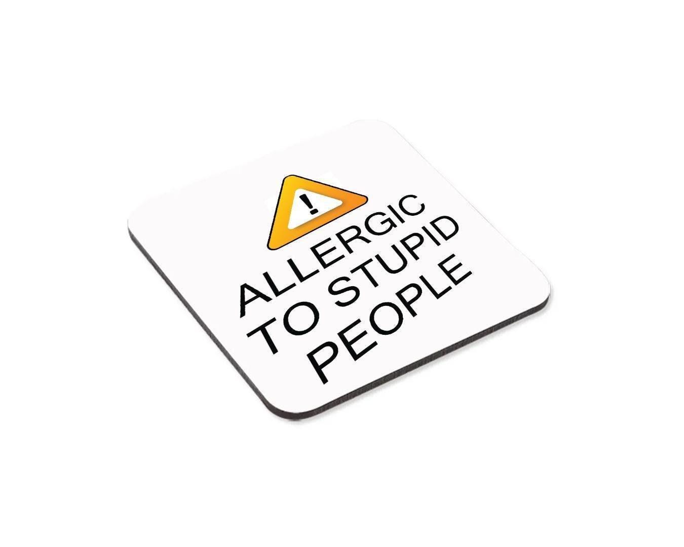 Allergic To Stupid People Mug & Coaster Birthday Christmas Novelty Tea Gift Set
