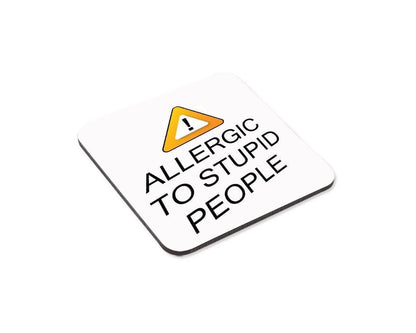 Allergic To Stupid People Mug & Coaster Birthday Christmas Novelty Tea Gift Set