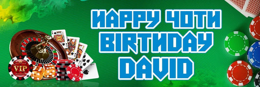 2 Personalised Casino Birthday Party Celebration Banners Decoration Posters