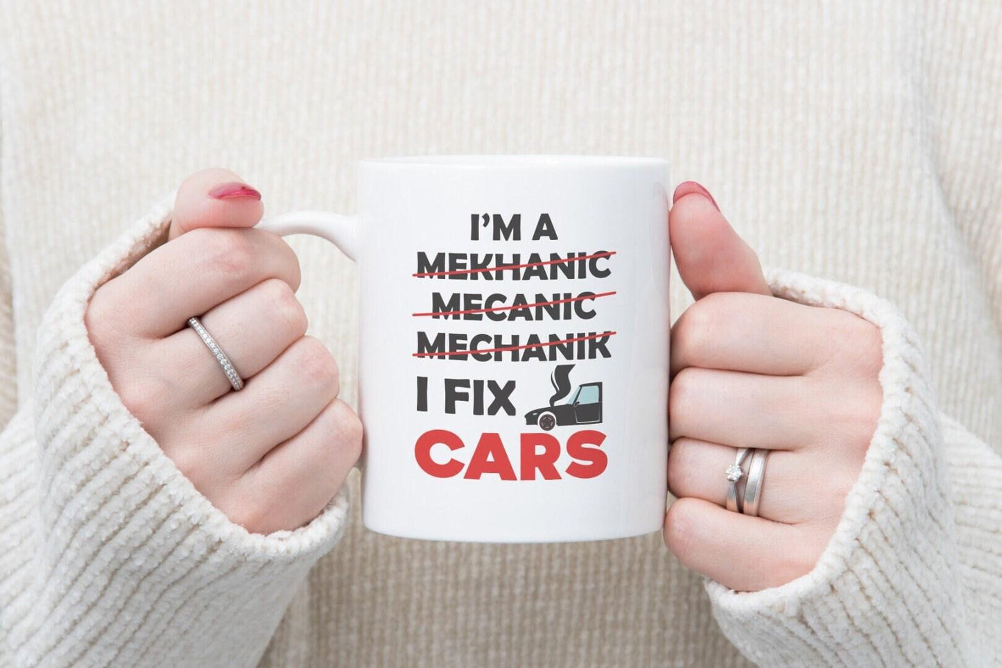 Mechanic Mug & Coaster Set: I Fix Cars, Novelty Gift