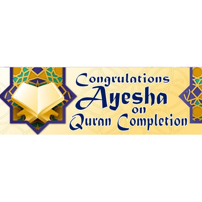 Personalised Quran Completion Banner: Set of 2, Celebration Decor