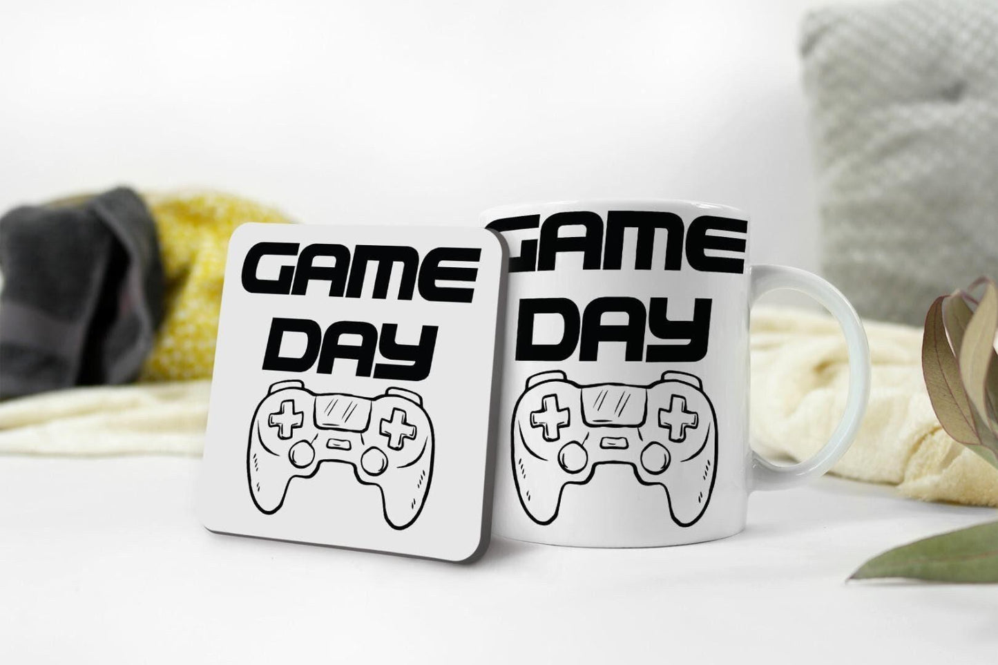 Game Day Mug & Coaster Set Novelty Gamer Gaming Christmas Funny Birthday Gift