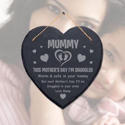 Mothers Day From Bump Mummy To Be Engraved Gifts Slate Sign Mum Baby Plaque