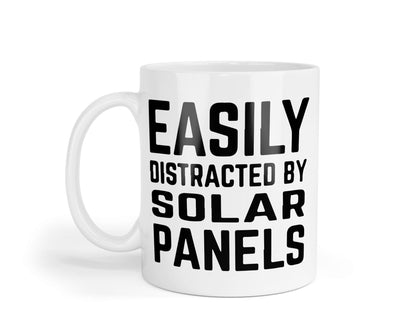 Easily Distracted By Solar Panels Mug: Funny Coffee Cup Gift