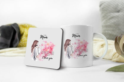 I Love You Mum Mug & Coaster Set - Novelty Gift