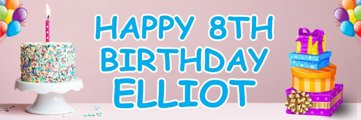 Personalised Birthday Party Banner: Custom Name & Age, Pack of 2