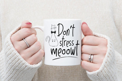 Don't Stress Meowt Mug & Coaster Set: Funny Cat Lover Gift