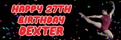 2 Personalised Ballet Dancer Birthday Party Celebration Banner Decoration Poster