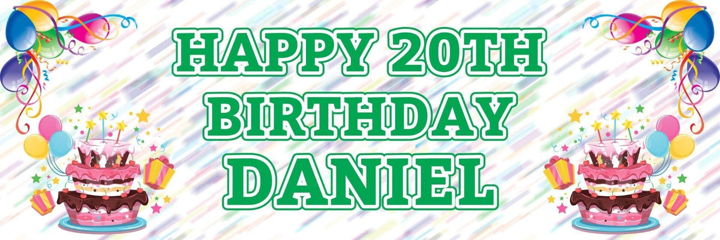 Personalised Birthday Party Banner: Custom Name & Age (Set of 2)