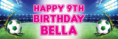 2 Personalised Birthday Party Football Banners Celebration Decoration Bunting