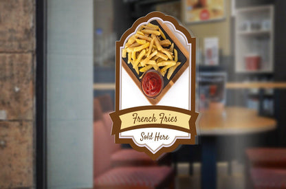 French Fries Sold Here Window Sticker - Restaurant POS Sign