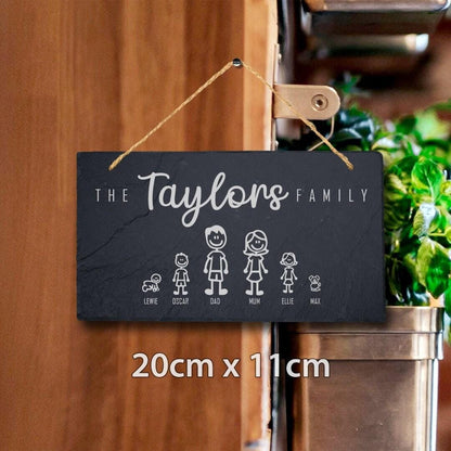 Family Name Personalised Hanging Slate Sign New Home House Warming Gift