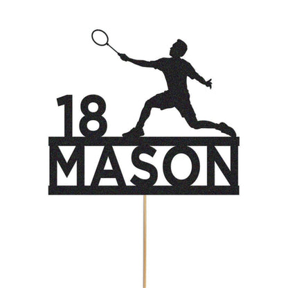 Personalised Badmintion Cake Topper Badminton Cake Decoration Any Name & Age