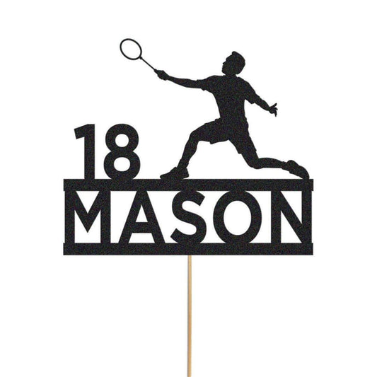 Personalised Badmintion Cake Topper Badminton Cake Decoration Any Name & Age
