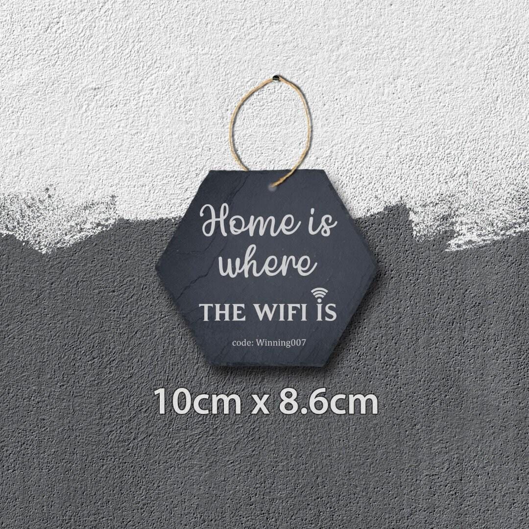 Family Wifi Code Home Guest Personalised Hanging Slate Sign House Warming Gift