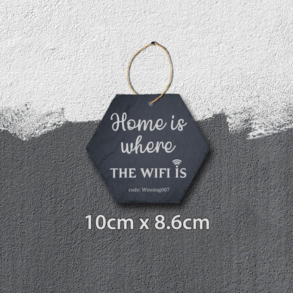 Family Wifi Code Home Guest Personalised Hanging Slate Sign House Warming Gift