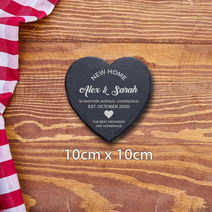 Personalised New Home First Home Housewarming Engraved Slate Coaster Serving Boards