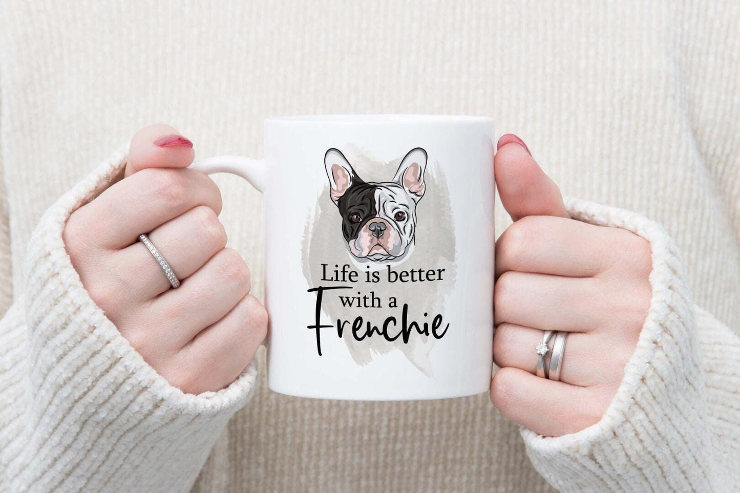 French Bulldog Mug & Coaster Set: 'Life is Better With a Frenchie'