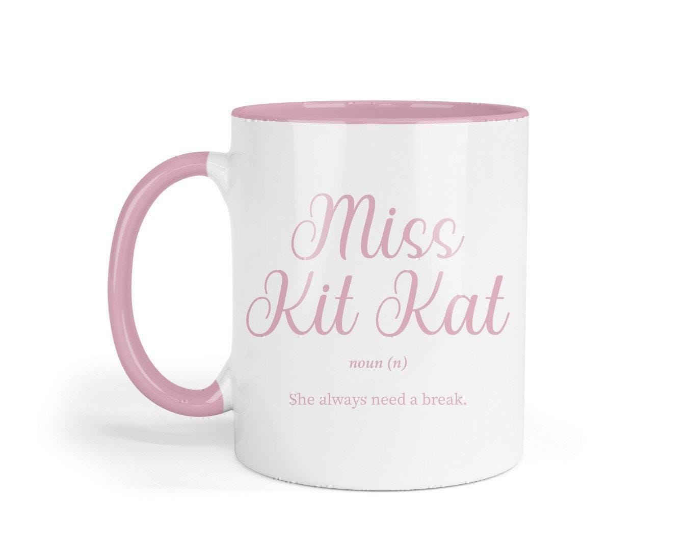 Funny 'Miss Kit Kat' Mug & Coaster Set: Novelty Office Gift