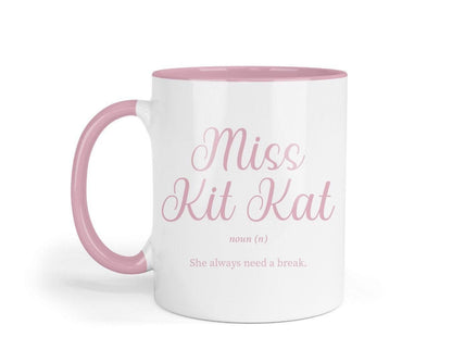 Funny 'Miss Kit Kat' Mug & Coaster Set: Novelty Office Gift