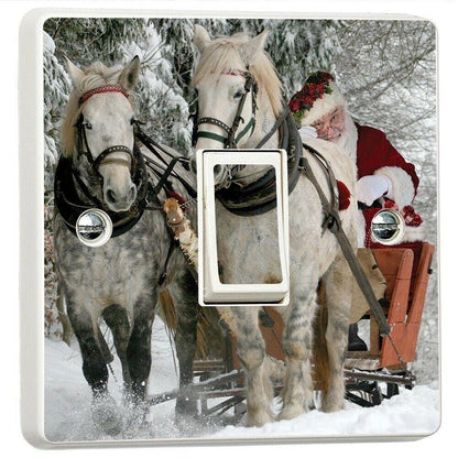 Santa Clause Christmas Xmas Light Switch Sticker Cover Vinyl Skin Wall Decal