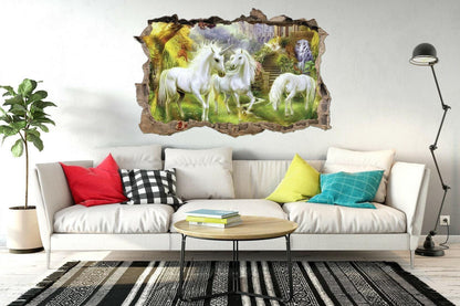 Unicorn Wall Decal: 3D Fantasy Mural Sticker