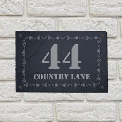 Personalised Slate Design 4 Home Plaque House Slate Sign Laser Engraved Stone