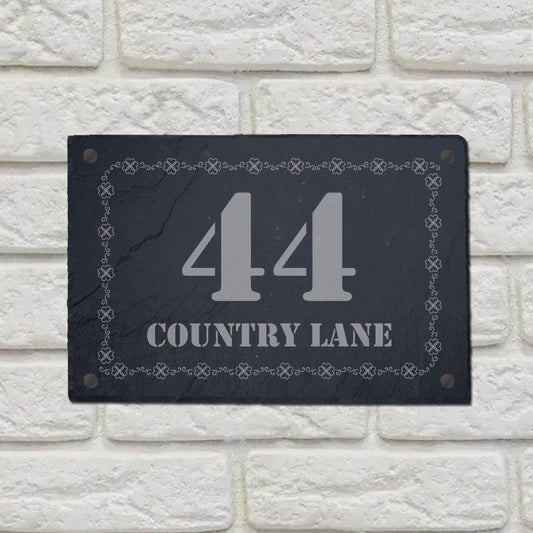 Personalised Slate Design 4 Home Plaque House Slate Sign Laser Engraved Stone