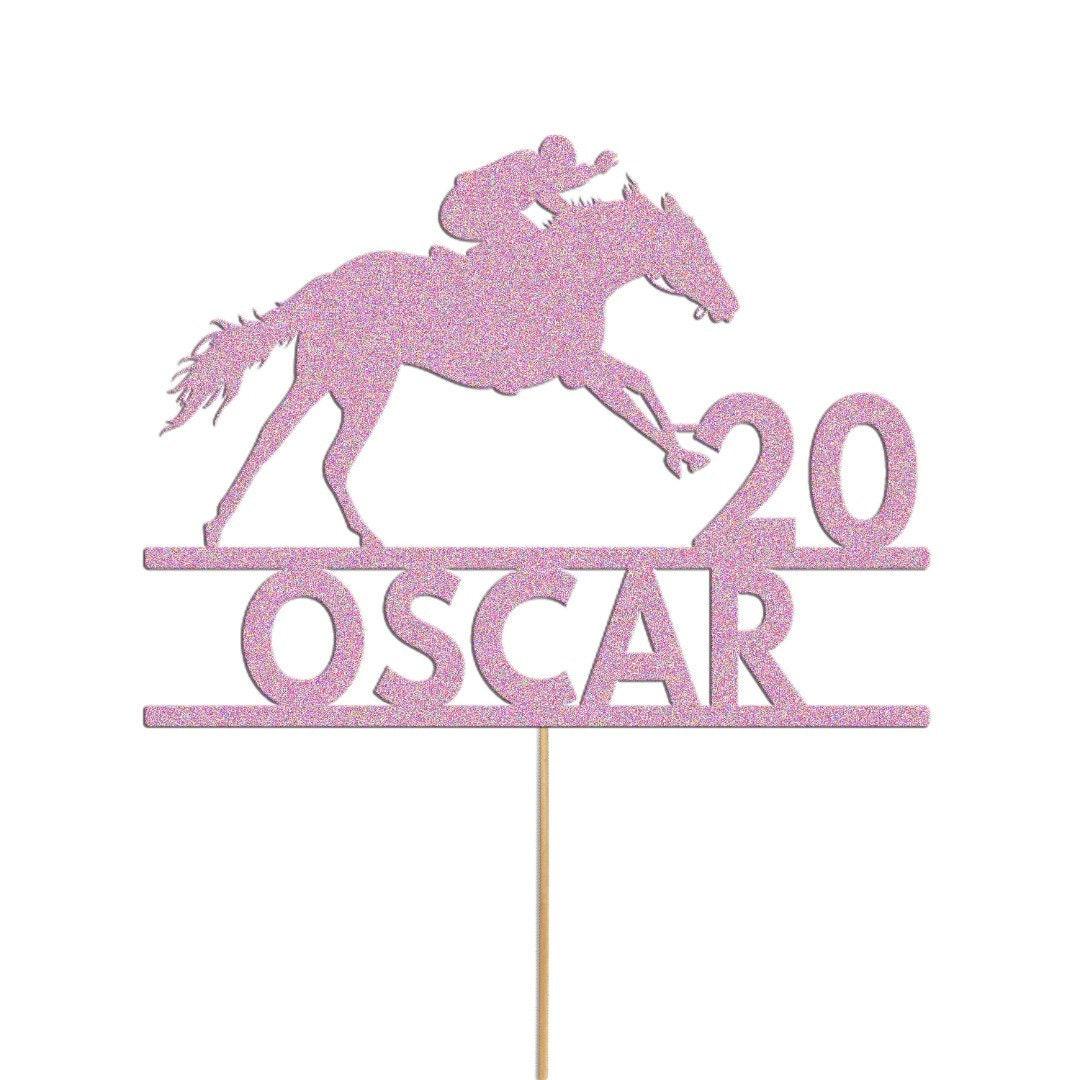 Personalised Horse Racing Jockey Topper Birthday Cake Decoration Any Name & Age