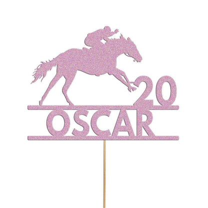 Personalised Horse Racing Jockey Topper Birthday Cake Decoration Any Name & Age