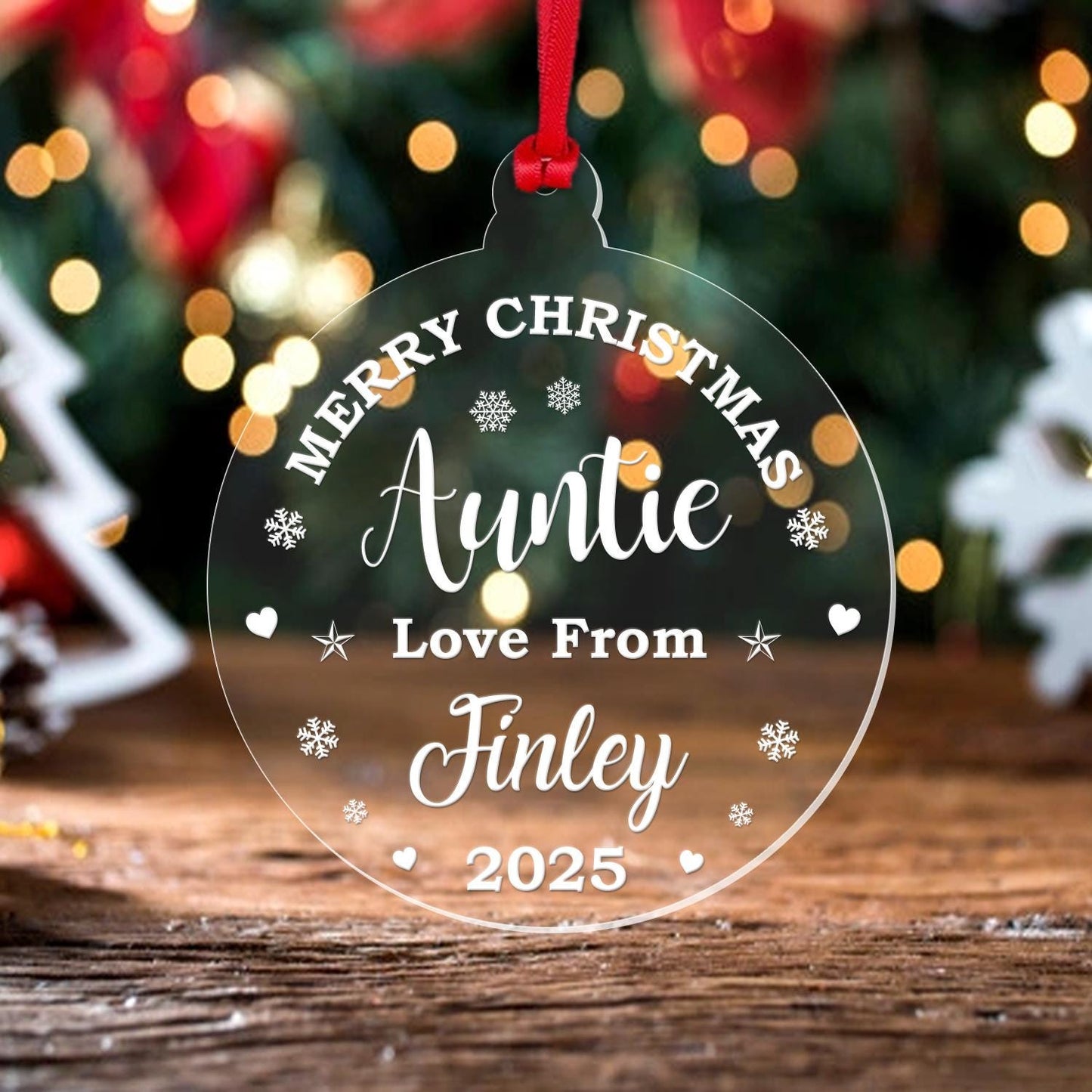 Personalised Christmas Bauble Aunt Mum Dad Teacher Any Name Xmas Decoration Gift