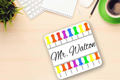 Personalised Teacher Mug & Coaster Set: Custom Name Gift