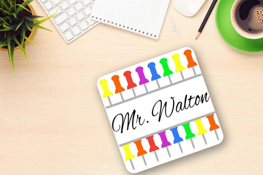 Personalised Teacher Mug & Coaster Set: Custom Name Gift