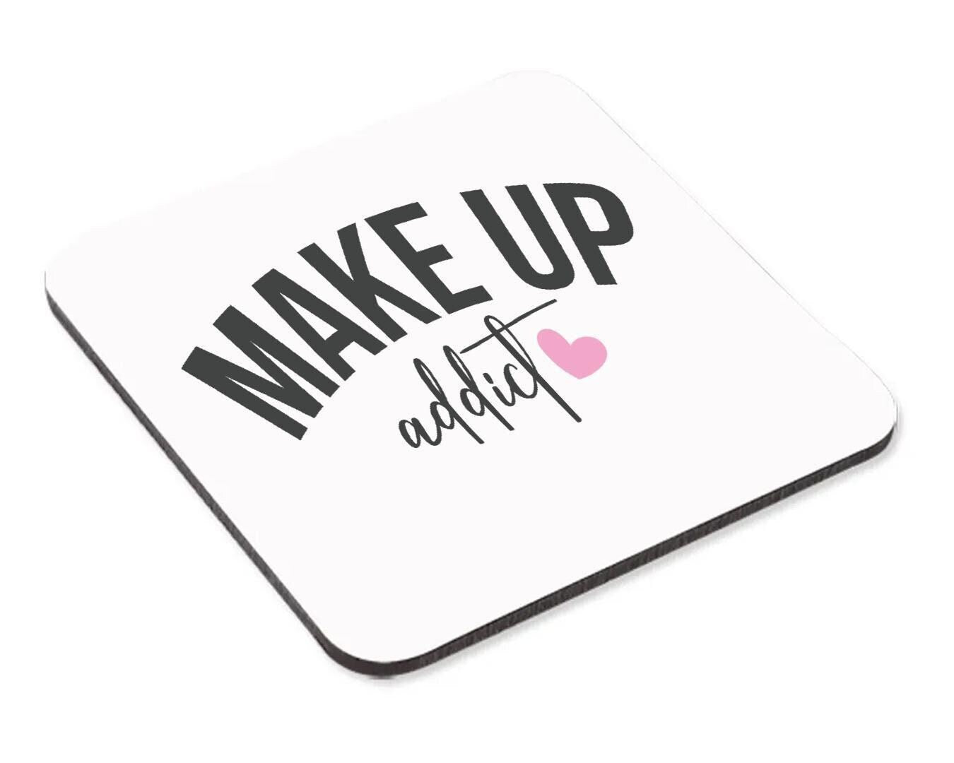 Makeup Addict Mug & Coaster Set Girls Make Up Artist Christmas Birthday Tea Gift