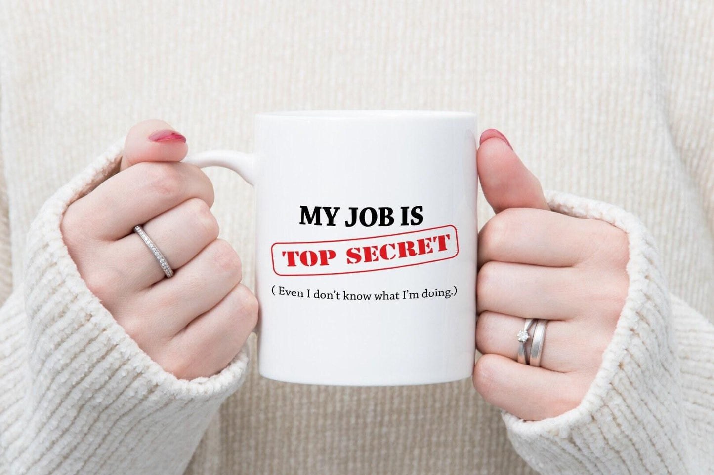 Top Secret Job Mug and Coaster Set: Funny Office Gift
