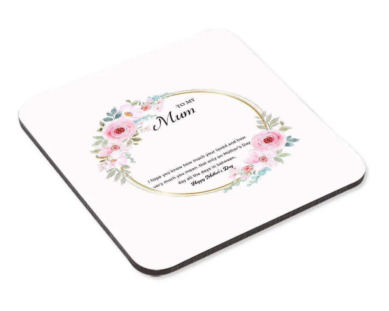 Happy Mother's Day Coffee Mug: Ceramic Tea Cup & Coaster Set