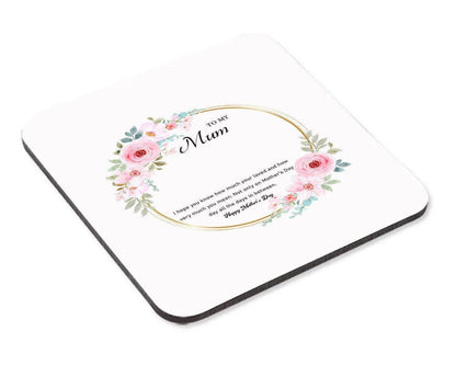 Happy Mother's Day Coffee Mug: Ceramic Tea Cup & Coaster Set