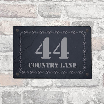 Personalised Slate Design 4 Home Plaque House Slate Sign Laser Engraved Stone